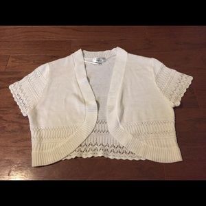 White Cropped Cardigan